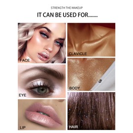 Highlighter Powder Stick, Body Highlight Patting Powder, Fairy Highlight Powder Highlighter Shimmering Highlighter Powder Pen for Face Eyes Lips Hair Body Glow Cosmetics (02)