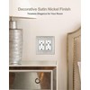 ZILLSEA 2-Pack Double Decorator Wall Plate, Satin Nickel Eletrical Outlet