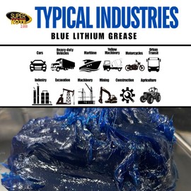 Lithium Grease Superkote 2000 / NLGI 2 / Multipurpose/Lithium/Lubricant/EP/High Temp/Industry/Construction/Automotive/Blue Grease / 1 Pack / 360g