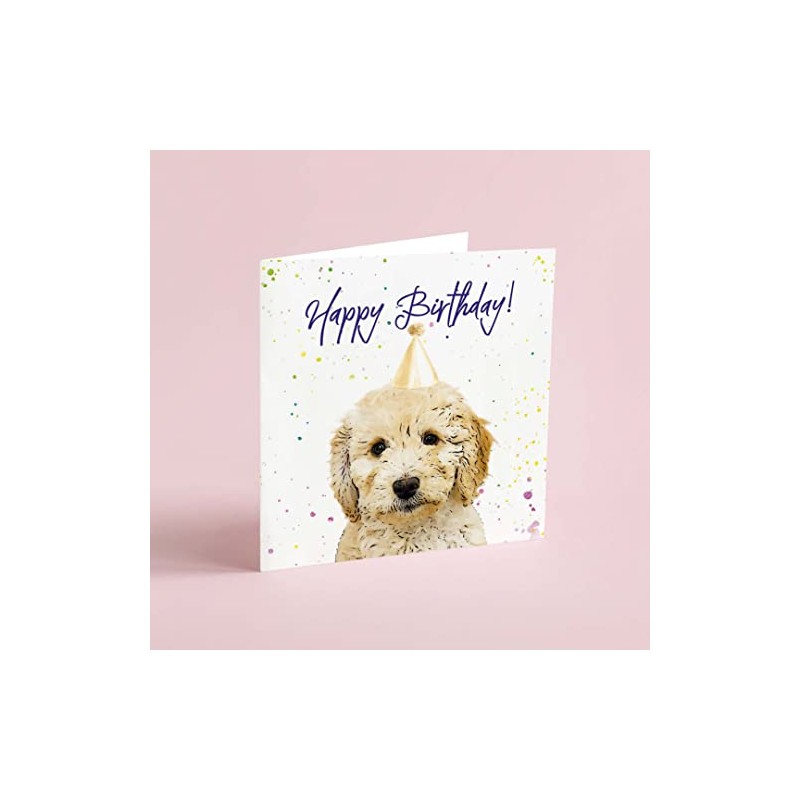 Cockapoo Birthday Card - Party Hat