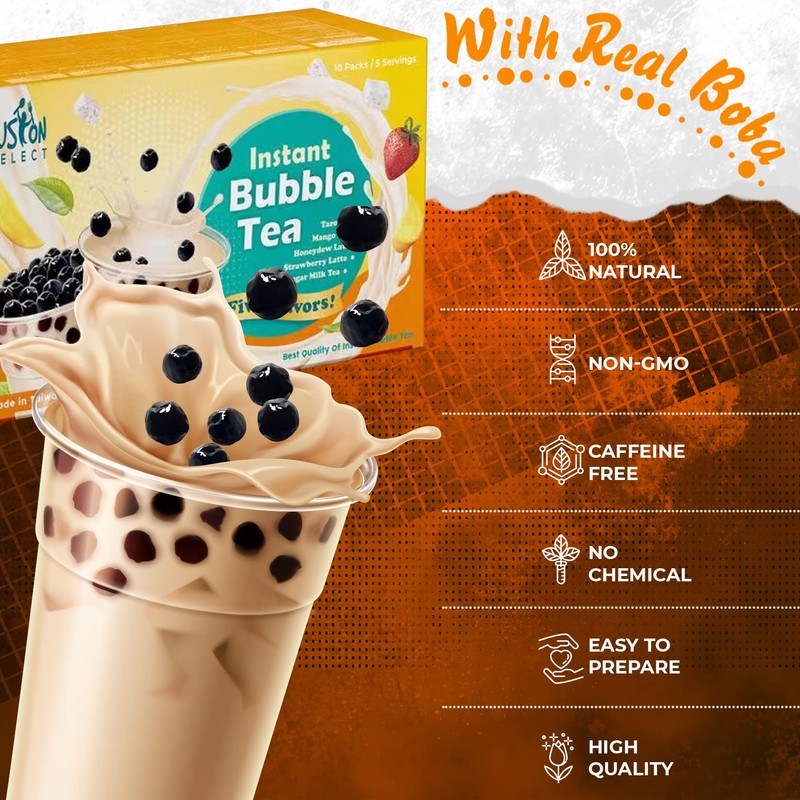 Fusion Select 5 Packs Taro, Mango, Honeydew, Strawberry Bubble Tea