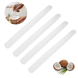 4 Pcs White Coconut Opener,Coconut Meat Scraper,Soft and Flexible Coconut Egg Tools Kitchen Utensils and Gadgets for Coconut Lovers Melon Ballers Melon Ballers