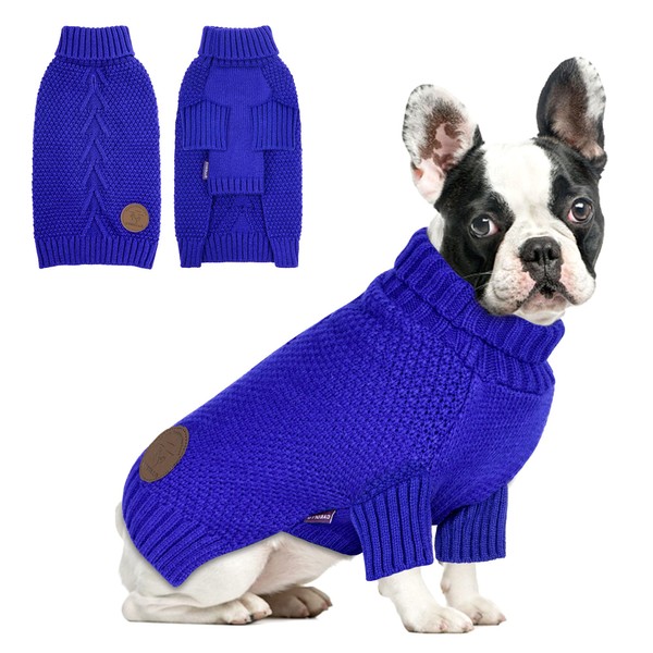 cyeollo Dog Sweater Pullover Turtleneck for Dogs, Classic Knitwear Fall