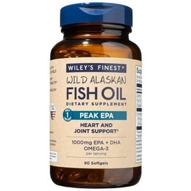 Wiley's Finest Wild Alaskan Fish Oil Peak EPA - Triple Strength Peak EPA & DHA Supplement - 1000mg Fish Oil - Omega-3s for Joint Health Support - 90 Softgels (90 Servings)