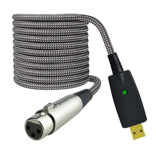 Mugteeve Microphone XLR Female to Computer USB Cable, 10 Feet
