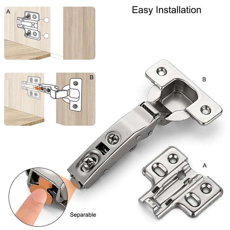 2 Pack Soft Close Cabinet Hinges, Full Overlay Door Hinges