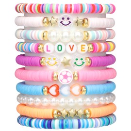 CHENSILAIYI 10pcs Beaded Bracelets for Teen Girls, Friendship Bracelets, Girl's Bracelets, Bracelets for Women, Beads Preppy Bracelets, Beach Bracelets for Women