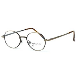 Calabria Metal Flex KIDS L Round Blue Light Blocking Reading Glasses +1.00 Antique Gold Girls 38mm