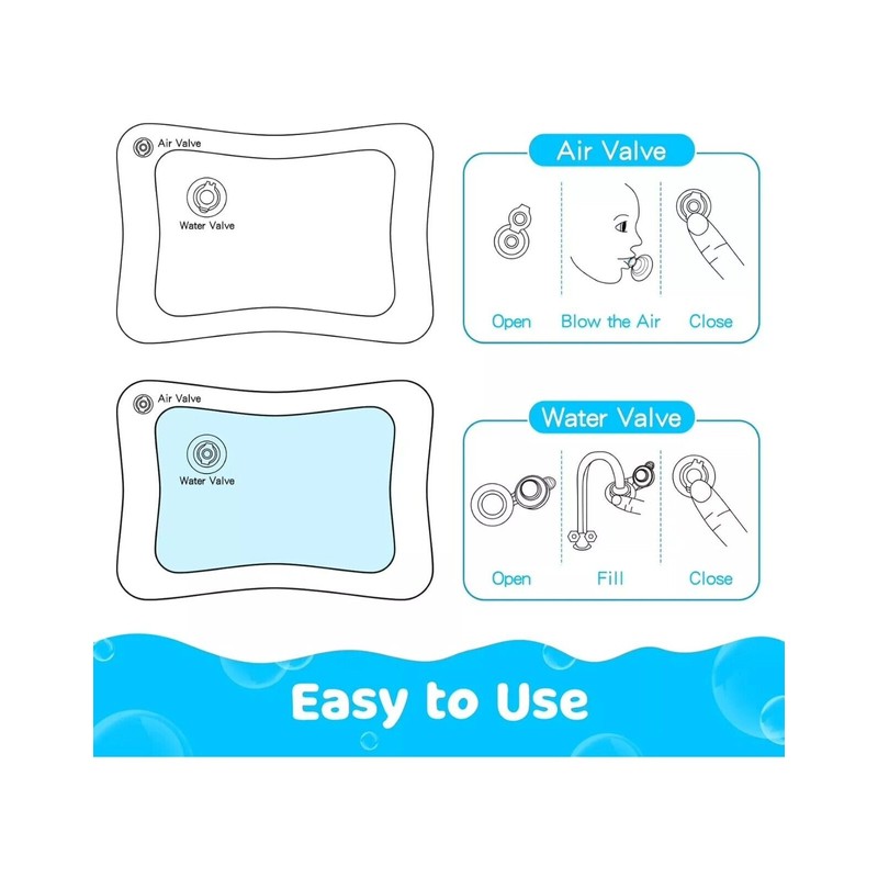 BABY TUMMY TIME WATER MAT SENSORY TOY PLAY ACTION INFANT