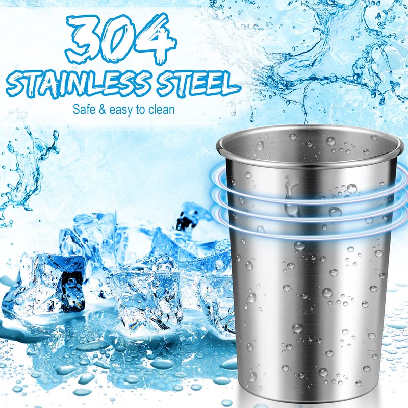 Meanplan 50 Pcs 8.8 Oz Stainless Steel Cups Bulk Small