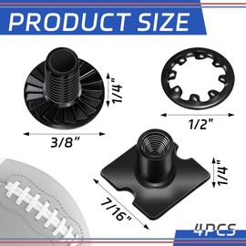 Landhoow 4 Sets Football Backplate Screws Black Chicago Screws Football Back Plate Hardware Include Truss Head Slotted Fasteners Washers Gaskets for Unisex Adult Size Youth Size Backplates