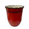 Tuscany Hand Painted Red Ruffle Utensil Holder, By ACK 85239