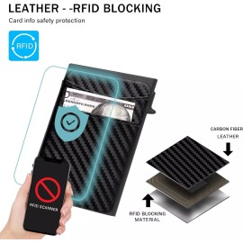 generic 🔥🔥Men's Minimalist Slim RFID Blocking Wallet Pop Up Card Holder Wallet for Men