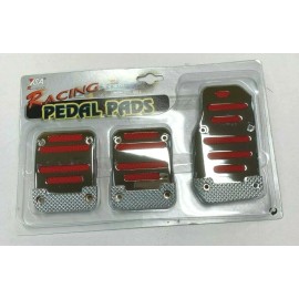 YSA 3PCS SET UNIVERSAL RED BRAKE GAS CLUTCH RACING PEDALS MANUAL TRANSMISSION 857 R