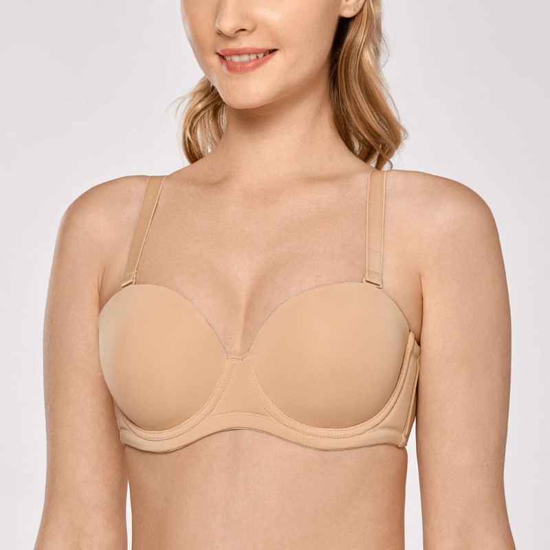 DELIMIRA Women's Strapless Bra Push Up for Bigger Bust Multiway