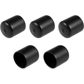 TA-VIGOR 15Pcs Rubber End Caps, 25mm ID Round Flexible Screw End Caps Thread Protectors, Black Vinyl Bolt Covers Rubber Covers for Screws, Tubes, Cables, Wires, etc