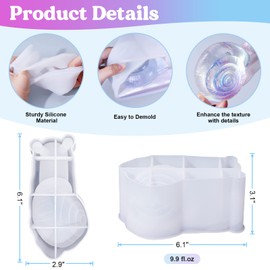 LET'S RESIN Snail Resin Molds Silicone 6inch, Large Animal Molds with Finely Carved Snail Design, 3D Silicone Molds, Casting Resin, DIY Snail Decoration, Christmas Ornament