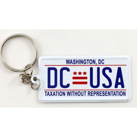 Washington D.C. License Plate Aluminum Ultra-Slim Rectangular Souvenir Keychain 2.5" X 1.25"x 0.06"