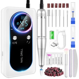 45000 RPM Electric Nail Drill LEDSUUEI: 2024 High Tech Professional Electric Nail File Fast Removal Nail Drill Kit for Acrylic Nails Gel Polishing Rechargeable Lightweight