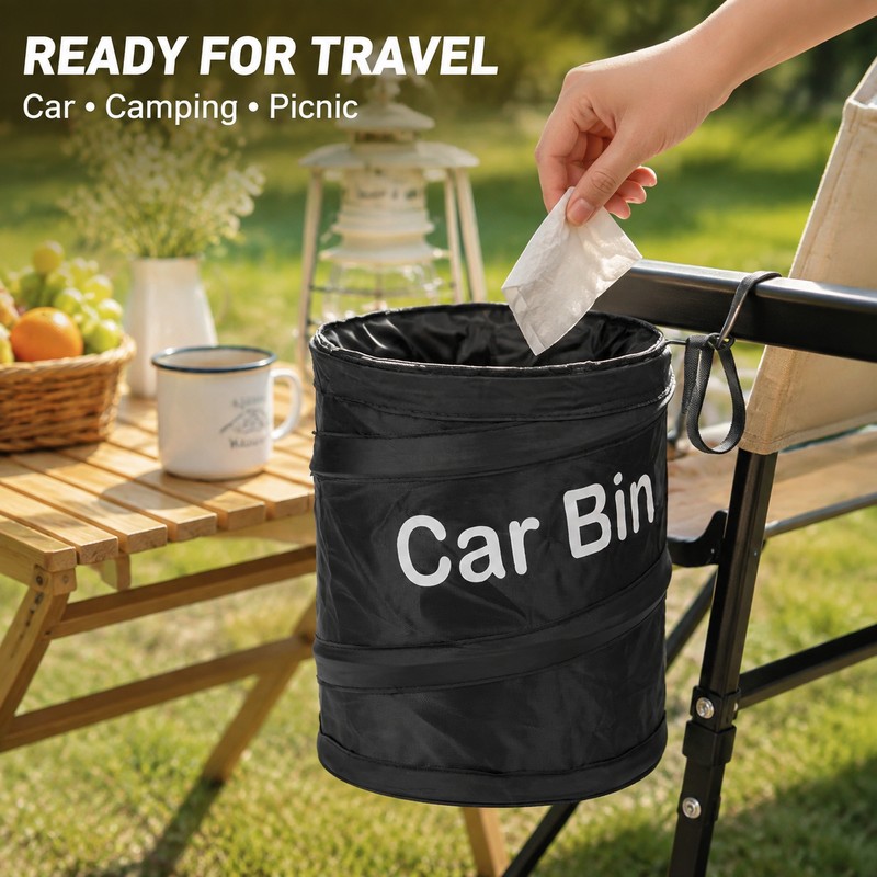 Collapsible Car Trash Can, 6.3 x 7.9 in Portable Hanging