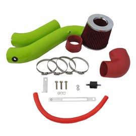 High Performance Parts Green Pipe Cold Air Intake Kit & Red Filter Combo Compatible for Dodge 05-09 Magnum/Charger 3.5L V6