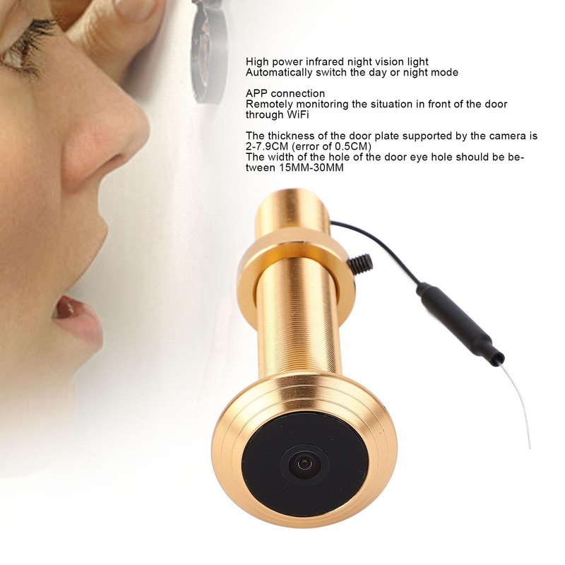 Door Viewer Camera Wireless, 220 Degrees Wide Angle Peephole Security