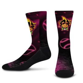 For Bare Feet PARTY ANIMALS Party Time Crew Sock Team Colors Medium