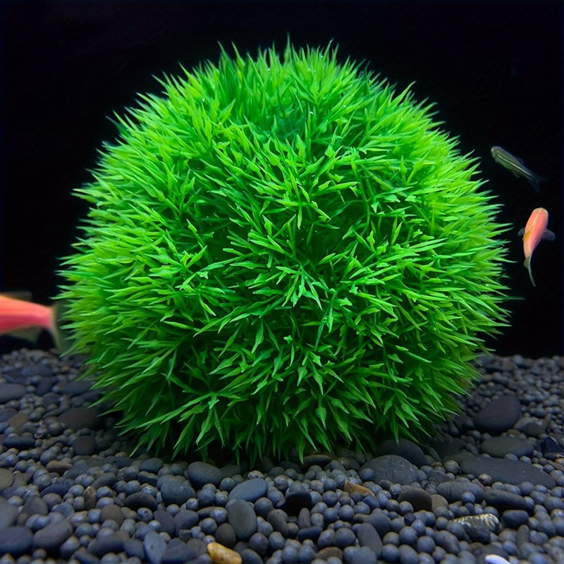 WEKVLPTH 2 Pack Aquarium Plastic Plants Grass Ball, Artificial Marimo