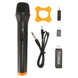 Wireless Microphone 2.4G USB Moving Coil Microphone Cordless Handheld Microphone for Karaoke Singing Speech