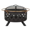 Safavieh PIT2003A Outdoor Collection Bryce Copper and Black Round Fire