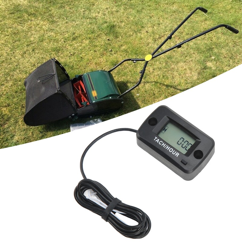 Digital Tach Hour Gauge LCD Display IP68 Waterproof 0‑999999H 0‑30000RPM