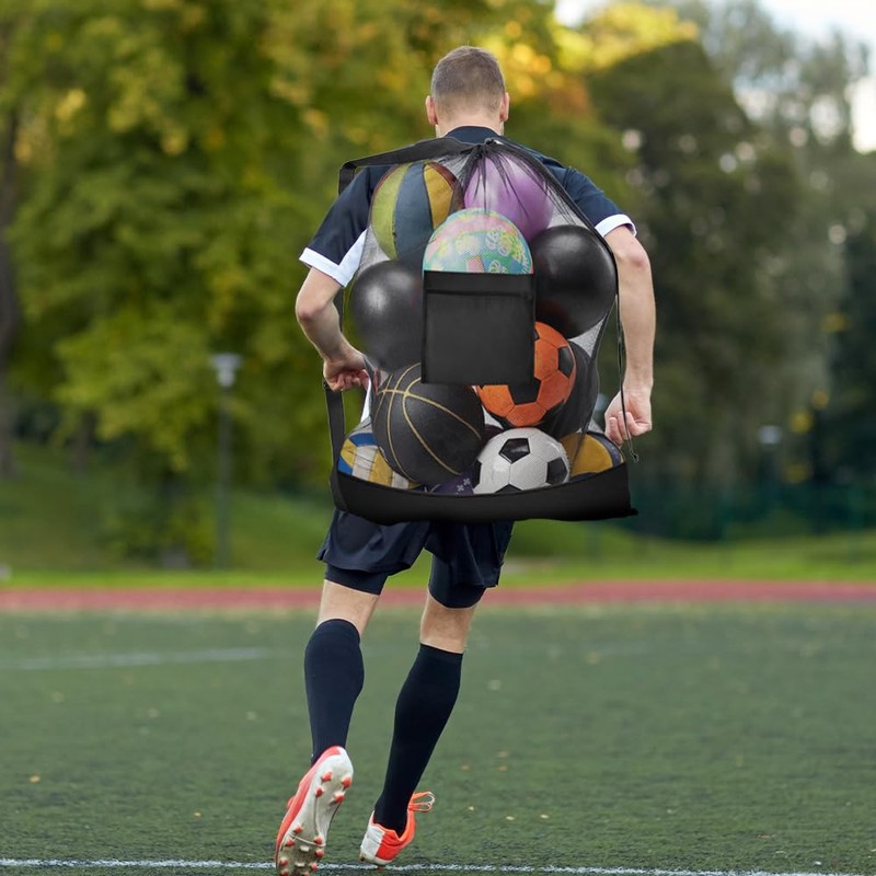 Neikafan Extra Large Sports BallBag 2Pcs NetBag Holds 10-12 Size