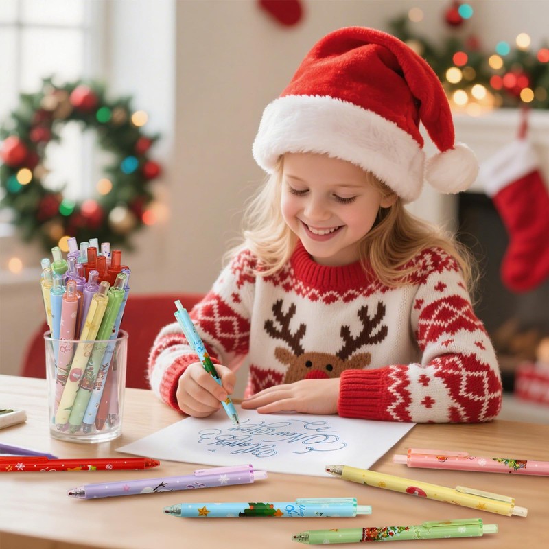 JXITON 36pcs Christmas Pens,Retractable Xmas Ink Pens Gen Ballpoint Pen