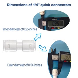1/4" O.D RO Water Tubing（10FCS） 16 FT 1/4 Water Line With Well-Sealed adapter Quick Fittings Push To Connect 1/4 od water tubing