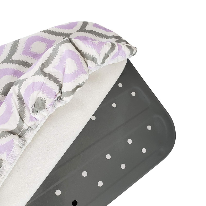 HOMZ Standard Width Ironing Board Cover and Pad, Purple/Grey/White Moroccan