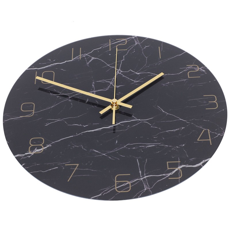 Wall Clock Nordic Decorative Marble Printing Mute Round Hanging Clock