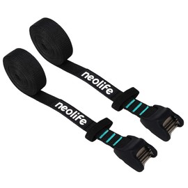 WONITAGO Premium 'No Scratch' Silicon Tie Down Cam Straps for Surfboards, Kayaks, SUP Paddleboards, Canoes, Snowboards 12ft (Pair)