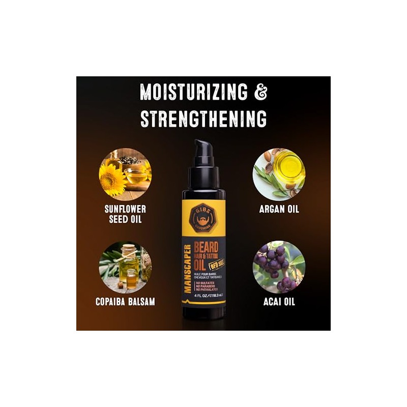 GIBS Bushmaster Beard, Hair & Tattoo Oil - 4 oz