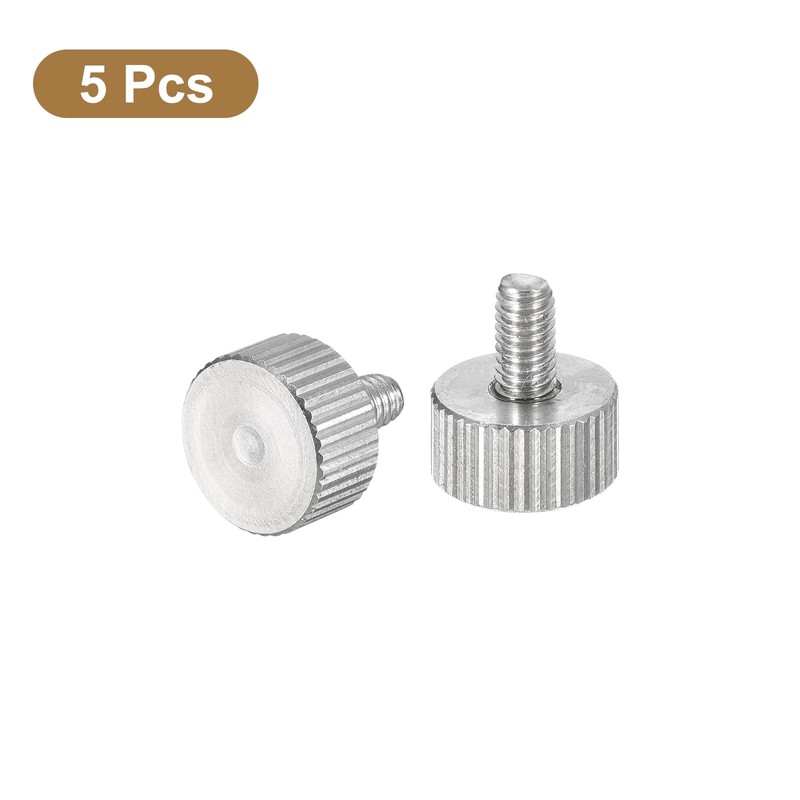 sourcing map M4x8mm Knurled Thumb Screws, 5pcs 304 Stainless Steel