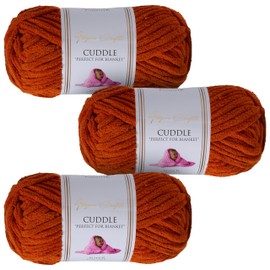 Utopia Crafts Cuddle Super Chunky Chenille Soft Yarn for Knitting and Crochet 3X 100g (Caramel)