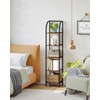Hzuaneri Bookshelf Narrow Bookcase, Tall Storage Rack with Steel Frame,
