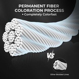 KastKing Superpower ColorShield Braided Fishing Line, White,65LB,300Yards,X8