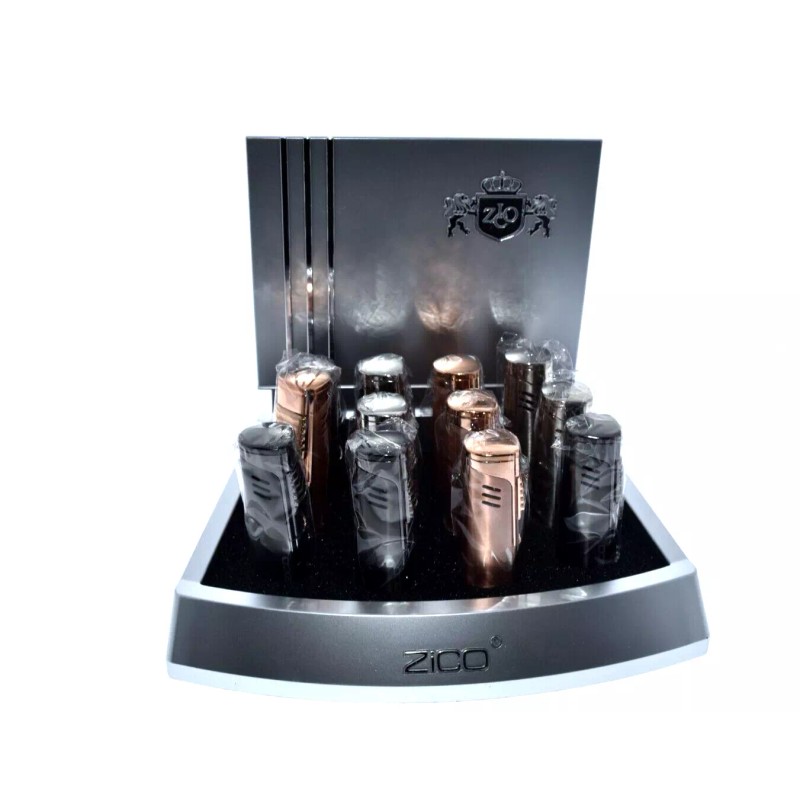 Zico ZD78 Single Flame Torch with Display of 12 Lighters-Whole