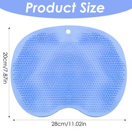 Guduling Shower Feet Scrubber Mat,Silicone Foot Scrubber Mat with Non-Slip Suction Cups,Exfoliating Bath Wash Pad,Foot and Back Scrubbers for Shower Floor,Blue