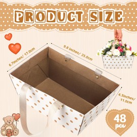 Pinkunn 48 Pcs Basket for Gifts Empty DIY Bulk Party Gift Basket Kit with Handles Market Trays for Packages Wrapping Wedding Party Anniversary Display (9.8 x 6.5 x 4.3 In) (White)