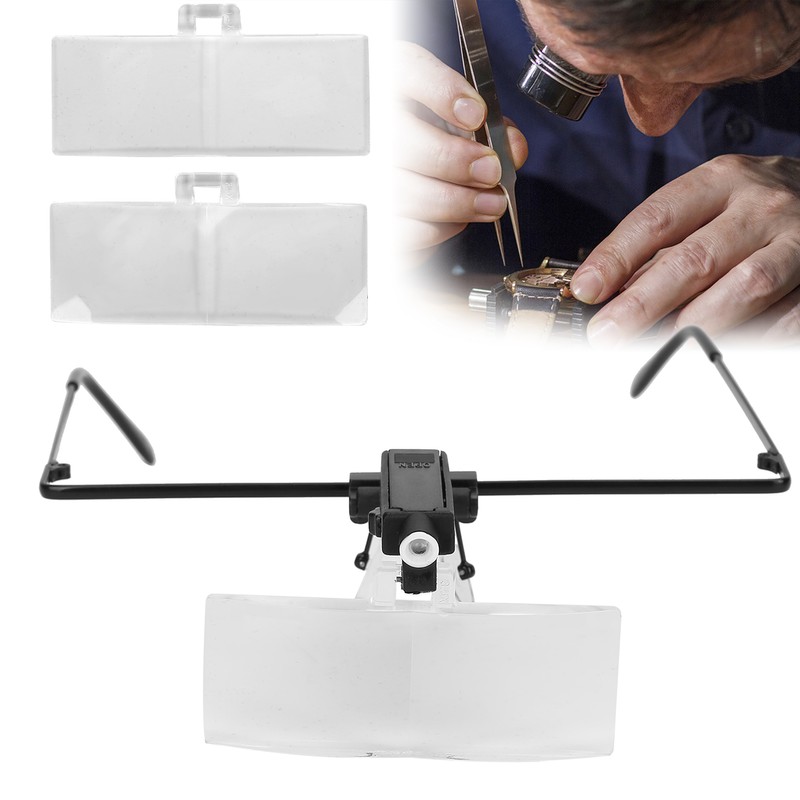 Eyeglasses Magnifier LED Light Hands Free Magnifying Glass for Watch
