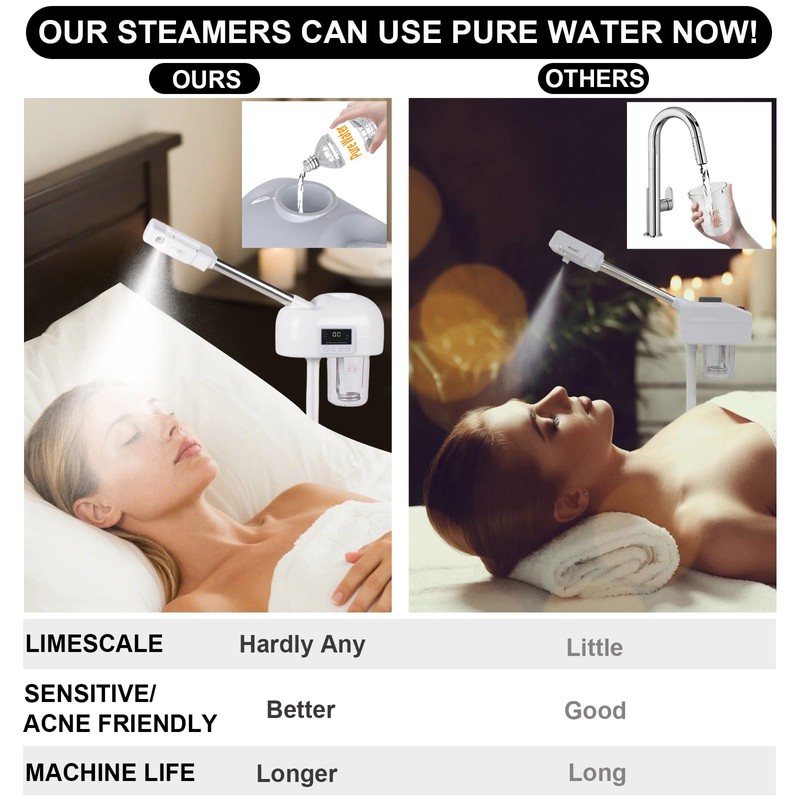 HeavenBird Stand Professional Ozone Facial Steamer with Digital Display, Adjustable