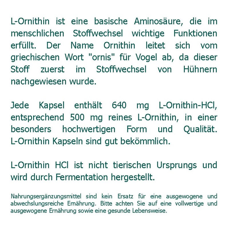 L-Ornithine 500 mg Capsules Pack of 200