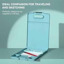 MeiLiang Travel Watercolor Paint Set, Watercolor Set Includes 36 Colors Solid Watercolors + 7.5x7.5 inch 50% Cotton Watercolor Paper(20 Sheets) + 1 Watercolor Brush + Green Handheld Organizer