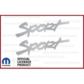 Decal Mods Fender Sport Small Side Logo Graphic fits Jeep Wrangler TJ (1997-2003) (Set of 2) Metallic Silver CMS | SJ3Y7